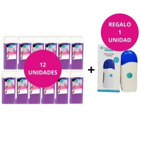 KIT DEPILACIÓN DEPIL- OK (12 ROLL-ON LAVANDA+ FUNDIDOR CERA BELLAVIDA)